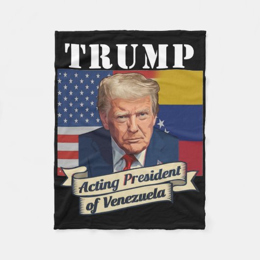 ベネズエラの大統領代行トランプ フリースブランケット (正面)