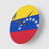 ベネズエラの旗 ラウンド壁時計 (傾斜)