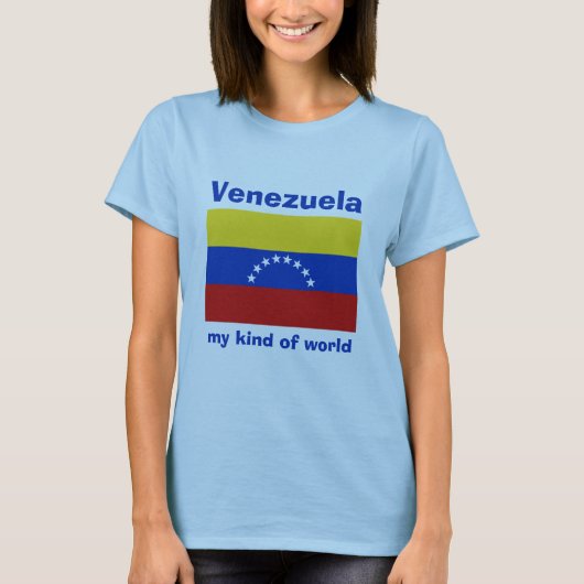 ベネズエラの旗+地図+テキストTシャツ Tシャツ (正面)