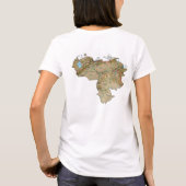 ベネズエラの旗Xの地図のTシャツ Tシャツ (裏面)