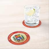 ベネズエラの紋章 ラウンドペーパーコースター (インサイチュ)