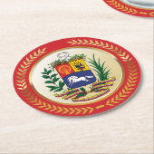 ベネズエラの紋章 ラウンドペーパーコースター (アングル)