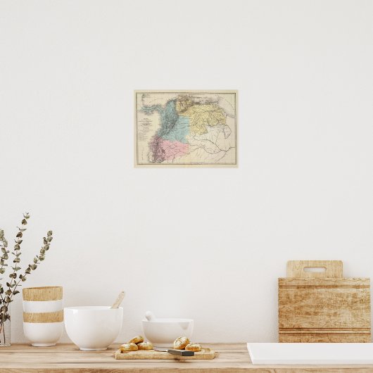 ベネズエラの軍隊地図の履歴 ポスター (キッチン)