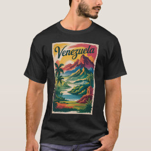 ベネズエラの風景イラスト 旅行アート レトロ Tシャツ