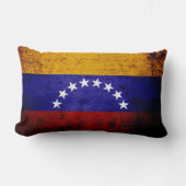 ベネズエラの黒くグランジな旗 ランバークッション (正面)
