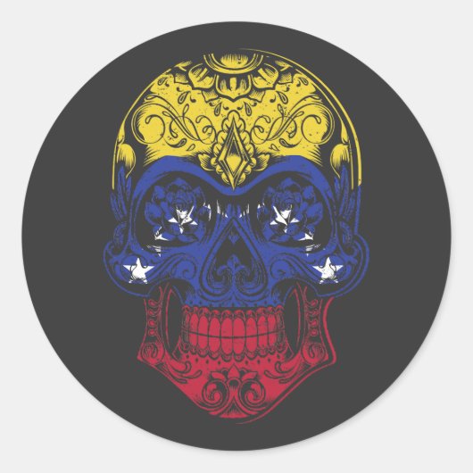 ベネズエラスカル・バラ国旗 ラウンドシール (正面)