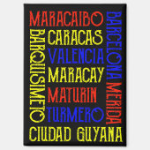 ベネズエラスタイリッシュカラカス市名 マグネット (正面)