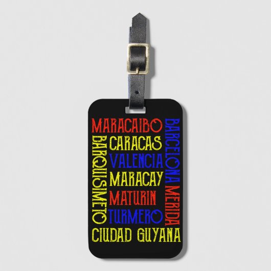 ベネズエラスタイリッシュカラカス市名 ラゲッジタグ (正面縦)
