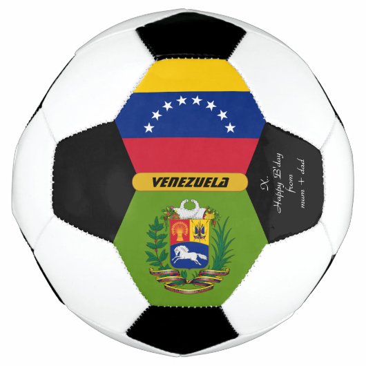 ベネズエラパーソナライズされた国旗、サッカーの写真ボール サッカーボール (正面)