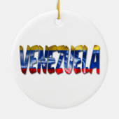 ベネズエラフラグテクスチャWordクリスマス装飾 セラミックオーナメント (裏面)