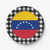 ベネズエラプレート、バッファロープライド&ベネズエラ国旗 ペーパープレート (正面)