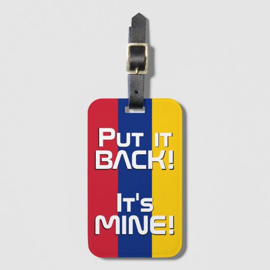 ベネズエラ国おもしろい旗 ラゲッジタグ (正面縦)