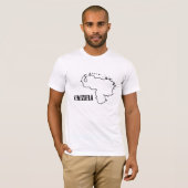 ベネズエラ国の地図ベネズエラ縁どラインの形状 Tシャツ (正面フル)