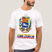 ベネズエラ国旗とコート・オブ・アームズ愛国心 Tシャツ (正面)
