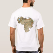 ベネズエラ国旗と地図Tシャツ Tシャツ (裏面)