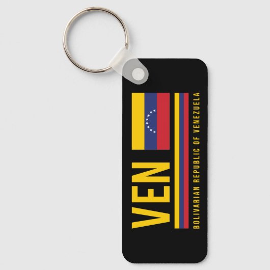 ベネズエラ国旗とISOコードアルファ3デザイン キーホルダー (正面)