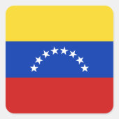 ベネズエラ国旗のステッカー スクエアシール (正面)