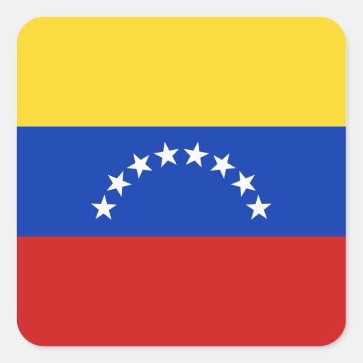 ベネズエラ国旗のステッカー スクエアシール (正面)