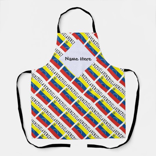 ベネズエラ国旗のタイル張りパーソナライズされた エプロン (正面)