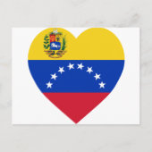 ベネズエラ国旗のハート ポストカード (正面)