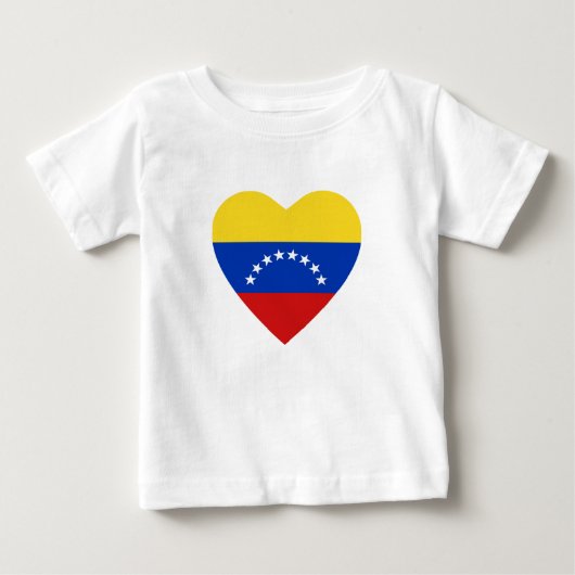 ベネズエラ国旗のハートTシャツ ベビーTシャツ (正面)