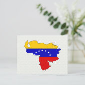 ベネズエラ国旗の地図全体 ポストカード (スタンド正面)