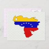 ベネズエラ国旗の地図全体 ポストカード (正面/裏面)