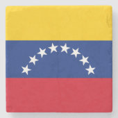 ベネズエラ国旗の愛国的ベネズエラ人 ストーンコースター (正面)