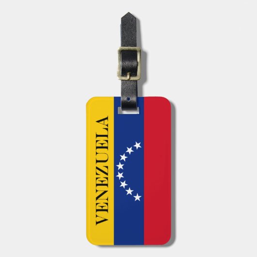 ベネズエラ国旗の愛国的ベネズエラ人 ラゲッジタグ (正面縦)