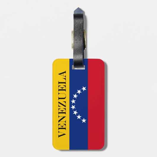 ベネズエラ国旗の愛国的ベネズエラ人 ラゲッジタグ (裏面縦)