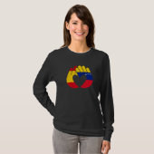 ベネズエラ国旗スペイン国旗の友好同胞団H Tシャツ (正面フル)
