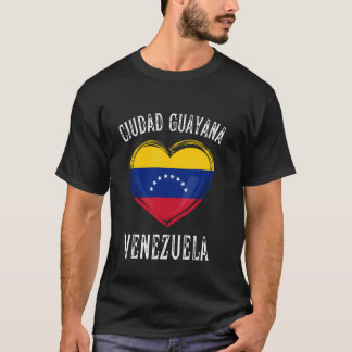 ベネズエラ国旗ハート シウダッド・グアヤナ市 Tシャツ