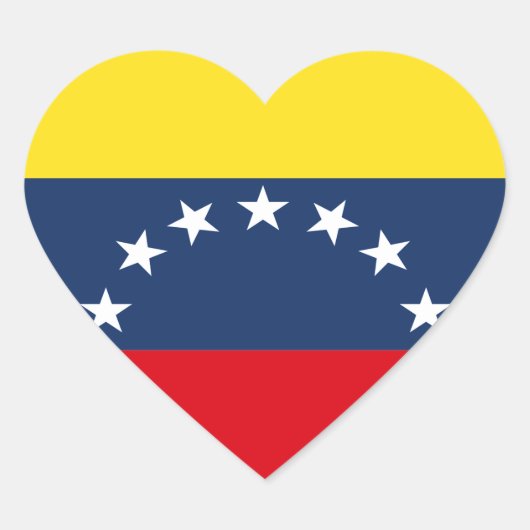 ベネズエラ国旗 ハートシール (正面)
