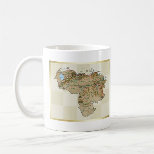 ベネズエラ国旗+地図マグカップ コーヒーマグカップ (左)