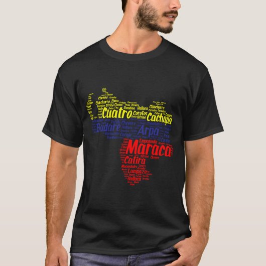 ベネズエラ地図トリカラー Tシャツ (正面)