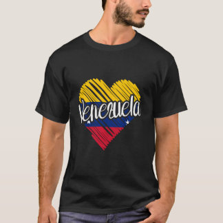 ベネズエラ男性へベネズエラハート女性国旗 Tシャツ