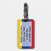 ベネズエラ簡単ID個人の国旗 ラゲッジタグ (裏面縦)