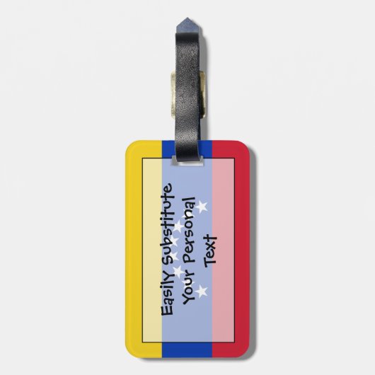 ベネズエラ簡単ID個人用フラグ ラゲッジタグ (裏面縦)