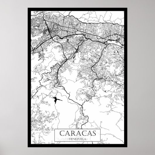 ベネズエラ カラカス 地図 ポスター (正面)