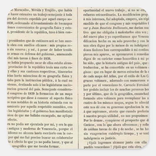 ベネズエラ スクエアシール (正面)