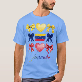 ベネズエラ ヒスパニック系アメリカ人の文化遺産月間 ボウ ベネズエラ国旗 Tシャツ