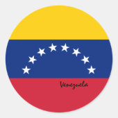 ベネズエラ・ベネズエラ国旗の愛国者/スポーツ ラウンドシール (正面)