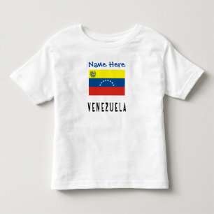 ベネズエラ ベネズエラ国旗 青 個人名入り トドラーTシャツ