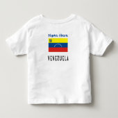 ベネズエラ ベネズエラ国旗 青 個人名入り トドラーTシャツ (裏面)