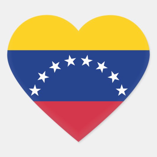 ベネズエラ(ベネズエラ)国旗 ハートシール (正面)