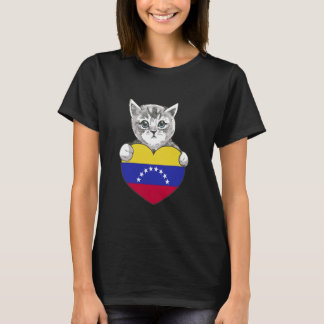 ベネズエラ 猫 ハート ベネズエラ出身 子猫 国旗 Tシャツ