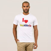 ベネズエラ,男性の心,私はベネズエラが好き,国旗 Tシャツ (正面フル)