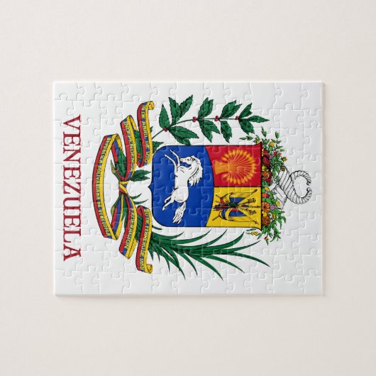ベネズエラ-紋章か紋章付き外衣か旗または記号 ジグソーパズル (横)
