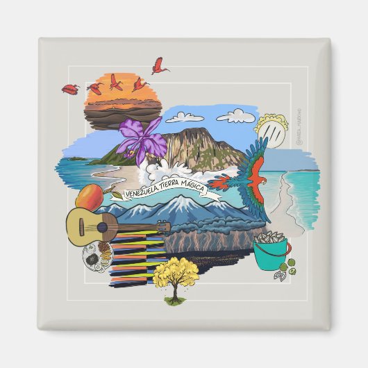 ベネズエラ✨魔法陸磁石 マグネット (正面)