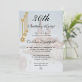 ベネチアに咲くゴールド＆ホワイトパールのジュエル　ハッピー・バースデー 招待状 (スタンド正面)